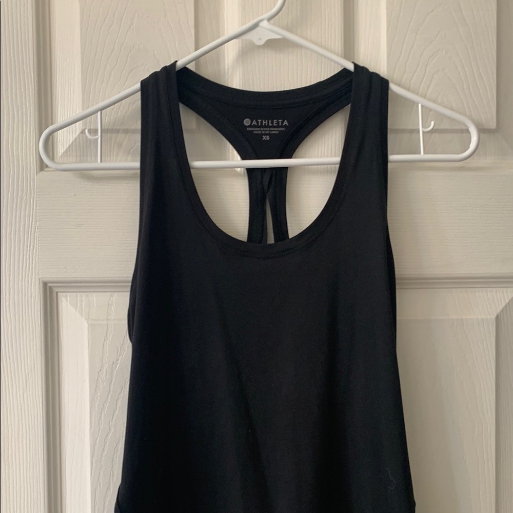 Athleta Black Tank Top Racerback Athletic Cut